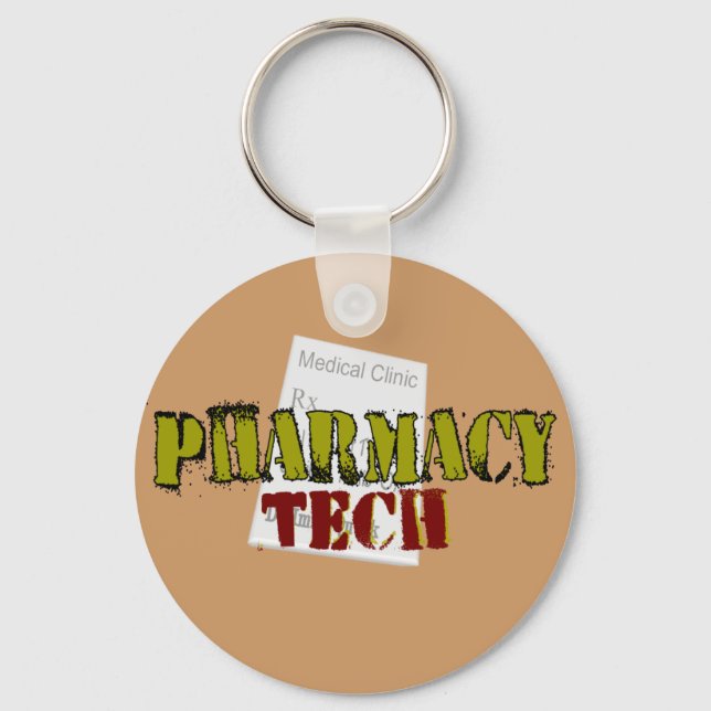 Pharmacy Tech Gifts With Prescription Design Key Ring (Front)