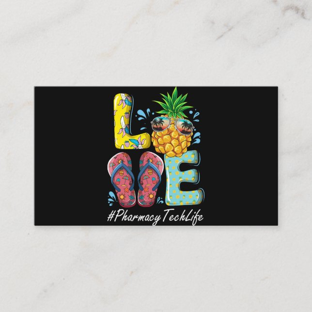 Pharmacy Tech Hello Summer Happy Last Day School Business Card (Front)