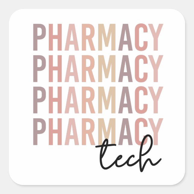 Pharmacy Tech | Pharmacy Technician Square Sticker (Front)