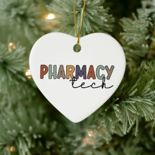 Pharmacy Tech Retro Pharmacy Technician Ceramic Tree Decoration
