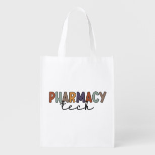 Pharmacy Tech Retro Pharmacy Technician Reusable Grocery Bag