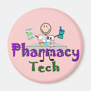 Pharmacy Tech Stick People Design  Magnet