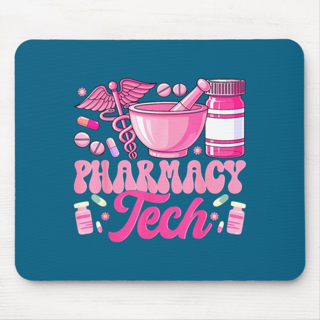 Pharmacy Tech Technician Pharmacist Student Design Mouse Mat (Front)