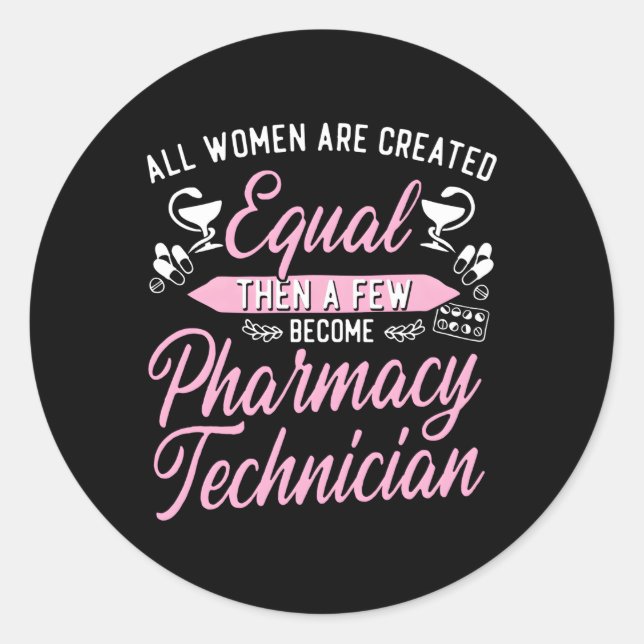 Pharmacy Tech Technician Pharmacist Student Female Classic Round Sticker (Front)