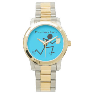 Pharmacy Tech Watch Stickman Running Blue