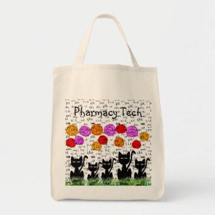 Pharmacy Tech With Rx Abbreviations and Cats Tote Bag