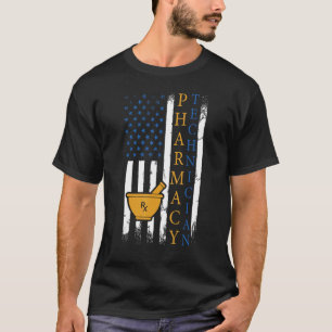 Pharmacy Technician American Flag Pharmacist Profe T-Shirt