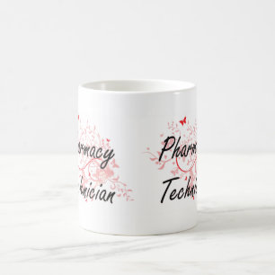 Pharmacy Technician Artistic Job Design with Butte Coffee Mug