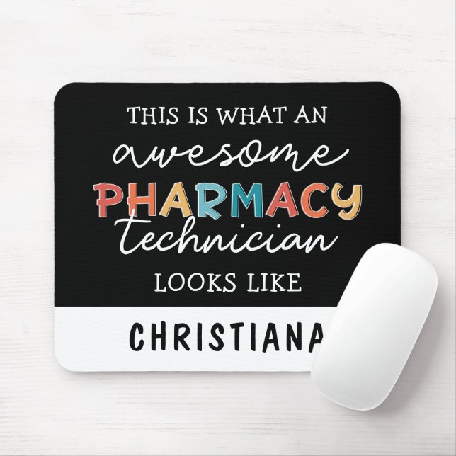 Pharmacy Technician Awesome Pharmacy Tech Funny Mouse Mat (With Mouse)
