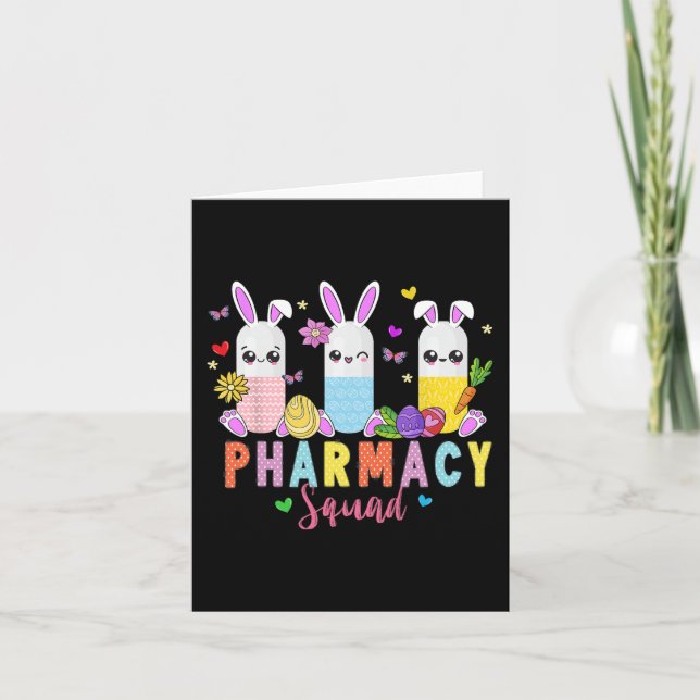 Pharmacy Technician Bunny Easter Day Pharmacy Tech Card (Front)