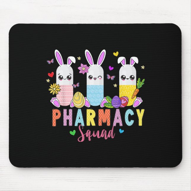 Pharmacy Technician Bunny Easter Day Pharmacy Tech Mouse Mat (Front)