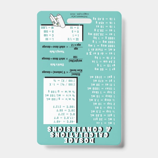 Pharmacy Technician - Calculations/Rules (S2) ID Badge (Front)