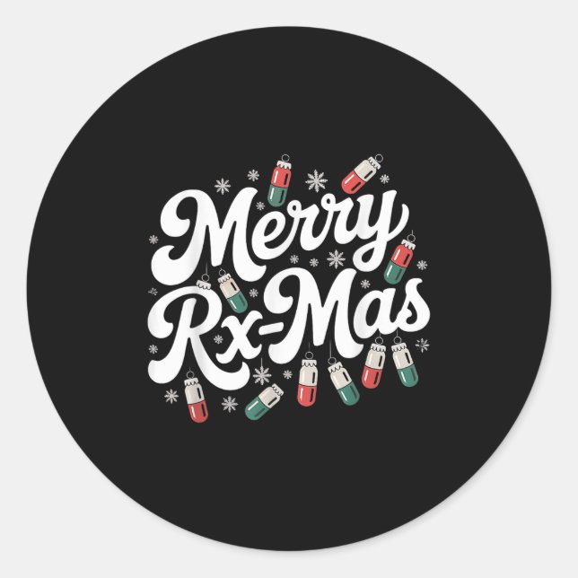 Pharmacy Technician Christmas Pharmacist Pharmacy  Classic Round Sticker (Front)