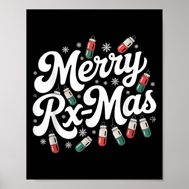 Pharmacy Technician Christmas Pharmacist Pharmacy  Poster (Front)