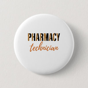 Pharmacy Technician CPHT Leopard Print 6 Cm Round Badge