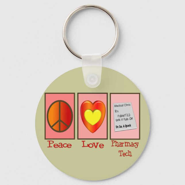 Pharmacy Technician Gifts Key Ring (Front)