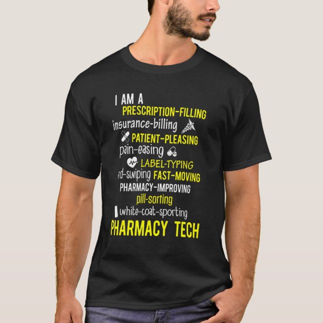 Pharmacy Technician Label Certified Pharma Tech T-Shirt (Front)