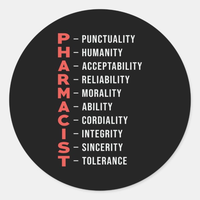 Pharmacy Technician Medicine Tech Pharmacist Gift Classic Round Sticker (Front)