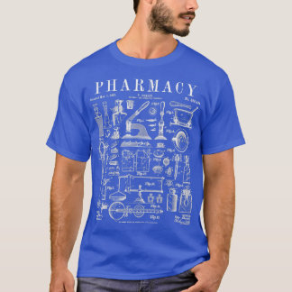 Pharmacy Technician Pharmacist Tools Vintage Paten T-Shirt