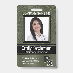 Pharmacy Technician Photo Badge - Green ID Badge