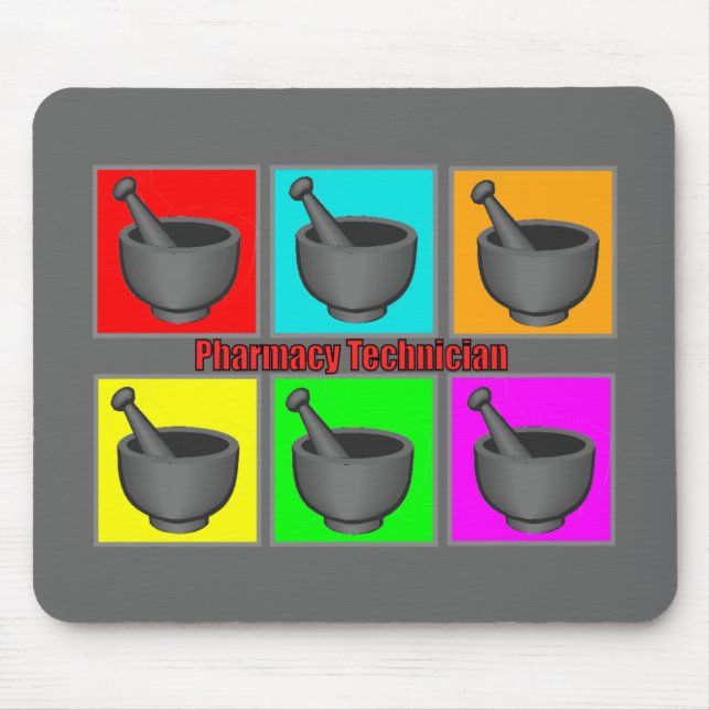 Pharmacy Technician Popart Gifts Mouse Mat (Front)