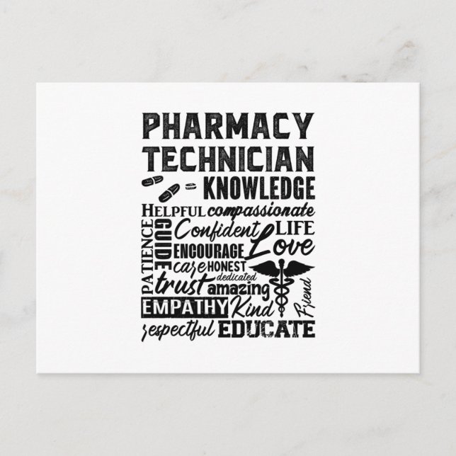 Pharmacy Technician Quote Medicine Pharmacists Postcard (Front)