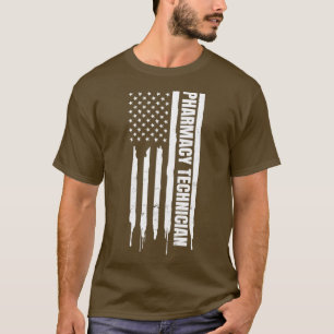 Pharmacy Technician Shirt Patriotic US American Fl