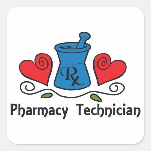 Pharmacy Technician Square Sticker (Front)