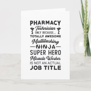 Pharmacy Technician Tech Hero Medicine Pharmacist Card