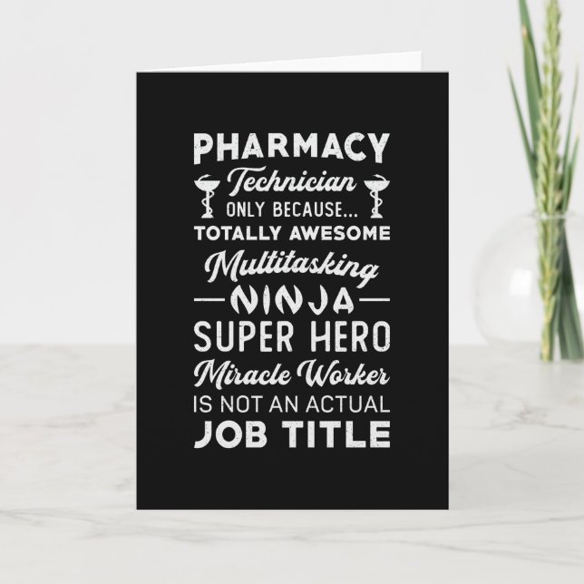 Pharmacy Technician Tech Medicine Hero Pharmacist Card (Front)