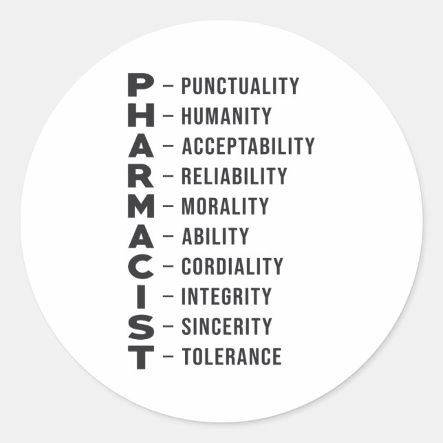 Pharmacy Technician Tech Pharmacist Medicine Classic Round Sticker (Front)