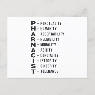 Pharmacy Technician Tech Pharmacist Medicine Postcard