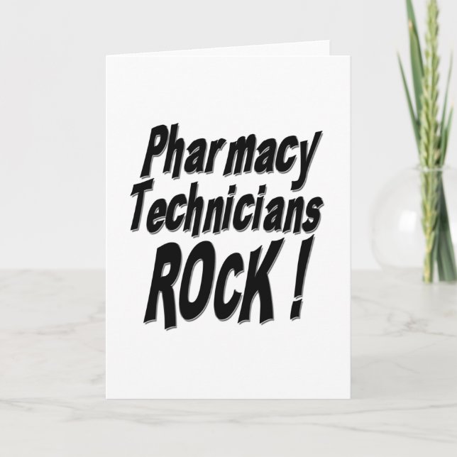 Pharmacy Technicians Rock! Greeting Card (Front)