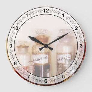 Pharmacy - The wizards pantry Large Clock