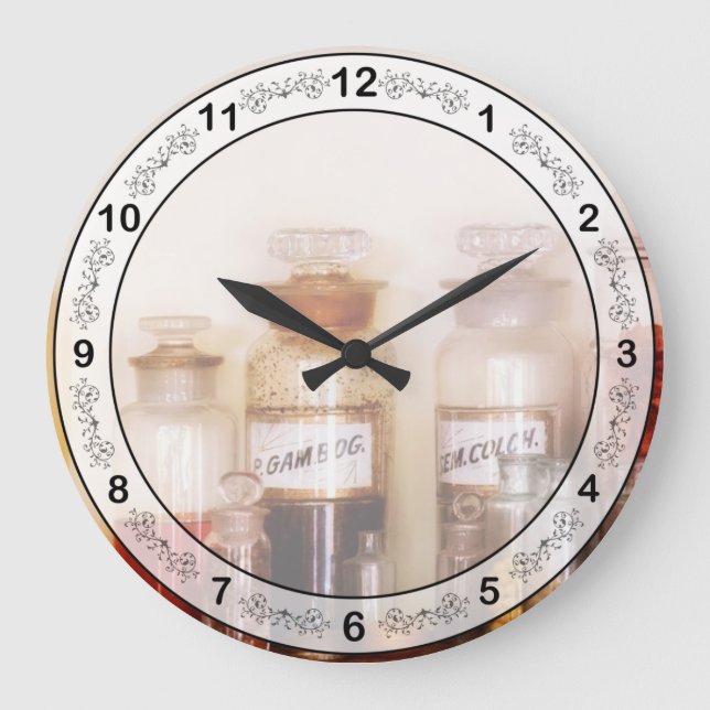 Pharmacy - The wizards pantry Large Clock (Front)