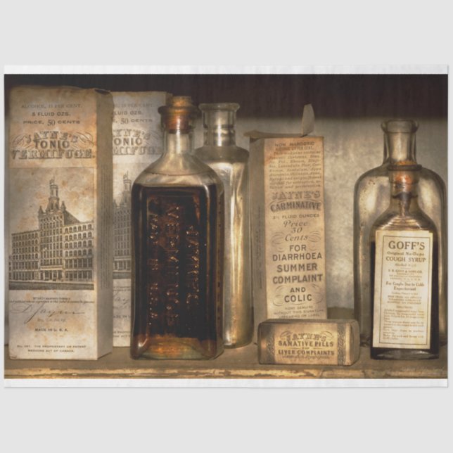 Pharmacy - Things in bottles and boxes Tissue Paper (Front)