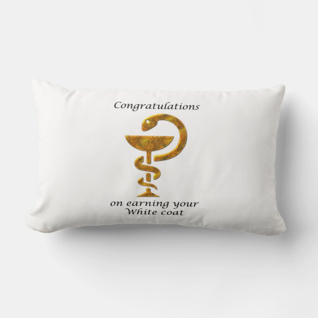Pharmacy White Coat Ceremony Congratulations Lumbar Cushion (Front)