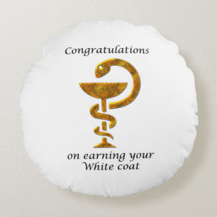 Pharmacy White Coat Ceremony Congratulations Round Cushion