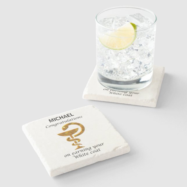 Pharmacy White Coat Ceremony Congratulations Stone Coaster (Side)