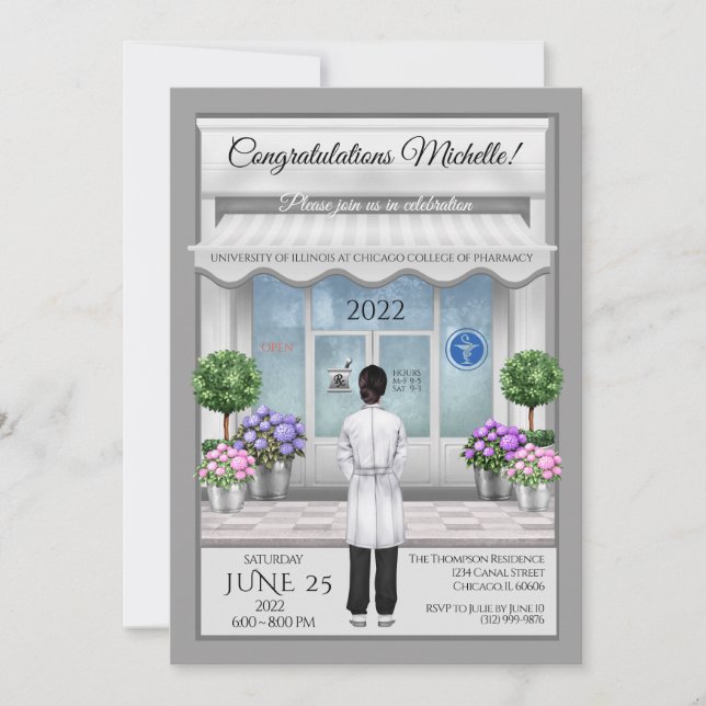 PharmD Doctor Medical Graduation Invitation (Front)