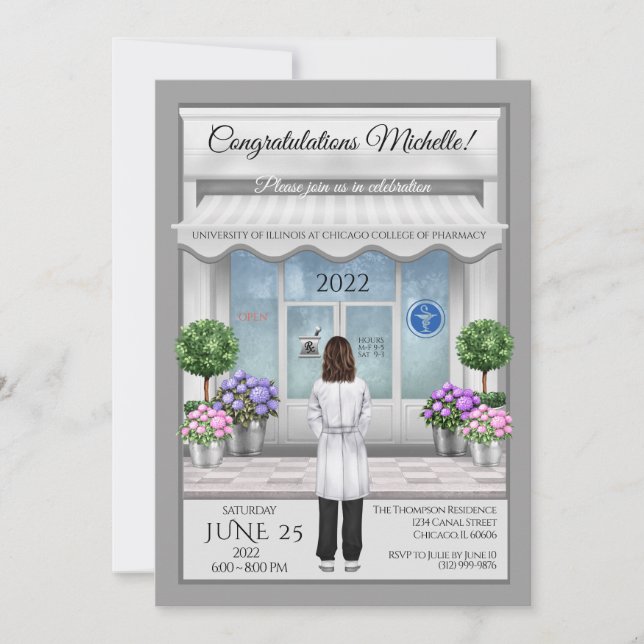 PharmD Doctor Medical Graduation Invitation (Front)