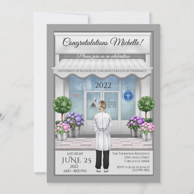 PharmD Doctor Medical Graduation Invitation (Front)