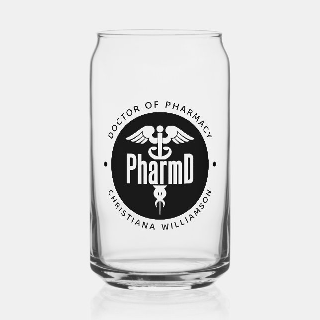 PharmD Doctor of Pharmacy Graduation Pharmacist Can Glass (Front)