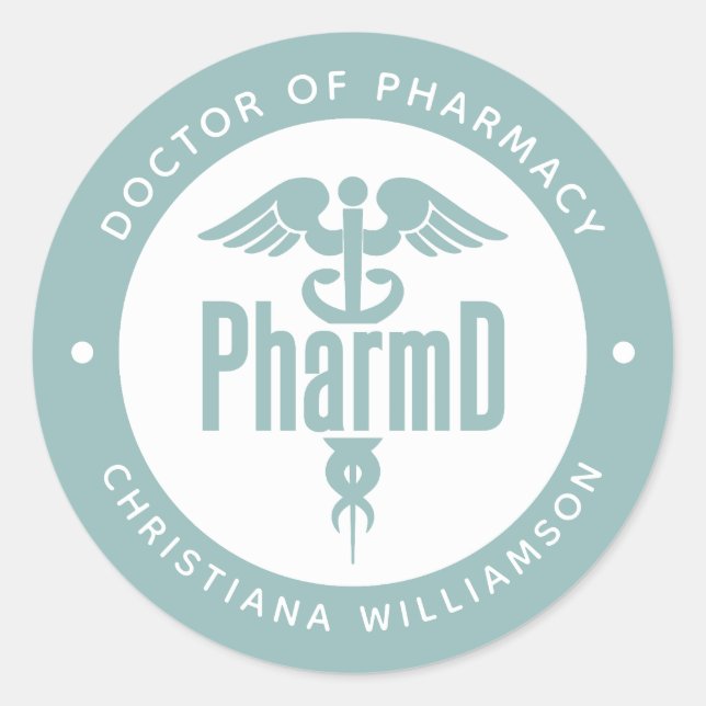 PharmD Doctor of Pharmacy Graduation Pharmacist Classic Round Sticker (Front)