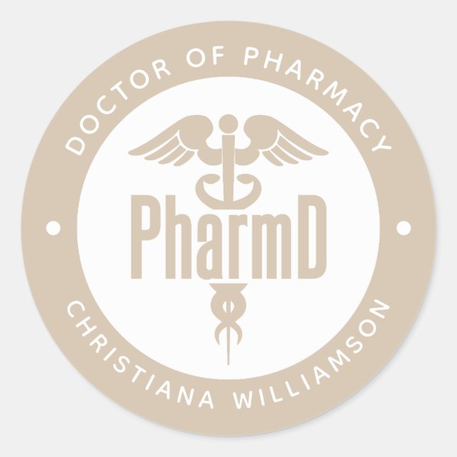 PharmD Doctor of Pharmacy Graduation Pharmacist Classic Round Sticker (Front)