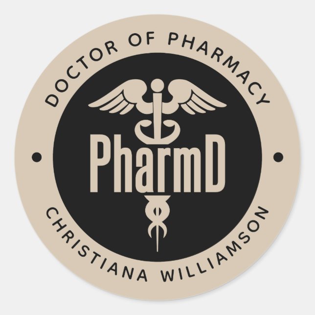 PharmD Doctor of Pharmacy Graduation Pharmacist Classic Round Sticker (Front)
