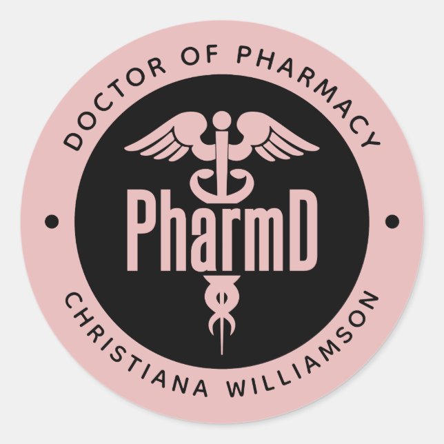 PharmD Doctor of Pharmacy Graduation Pharmacist Classic Round Sticker (Front)