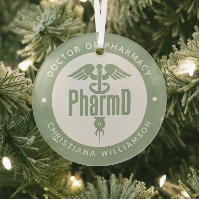 PharmD Doctor of Pharmacy Graduation Pharmacist Glass Tree Decoration (Insitu)