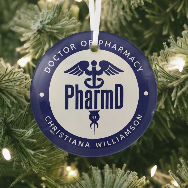 PharmD Doctor of Pharmacy Graduation Pharmacist Glass Tree Decoration (Insitu)