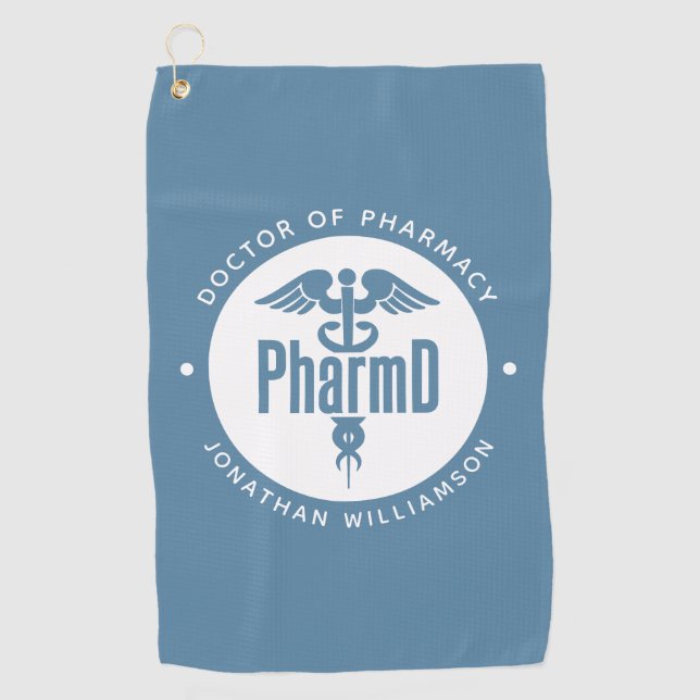 PharmD Doctor of Pharmacy Graduation Pharmacist Golf Towel (Front)